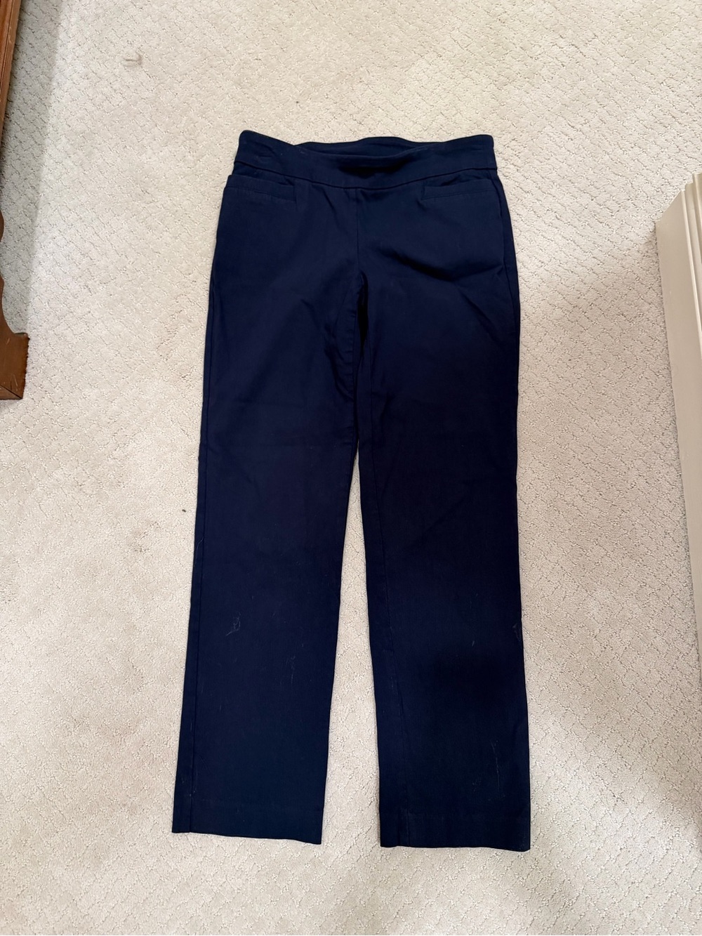 Kim Rogers Navy Straight-Leg Women's Pants